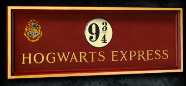 Harry Potter Hogwarts 9 3/4 Sign