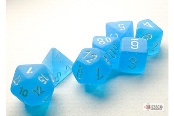 Chessex Frosted Mini-Hedral Caribbean Blue/White 7-Die Set