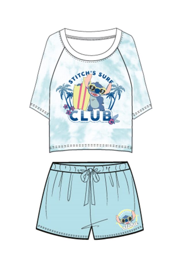 Disney Stitch's Surf Club Short Blue Woman Pyjama (S)