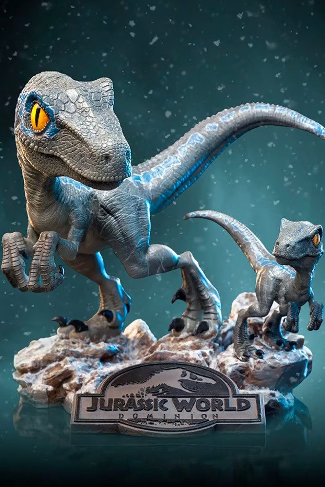 Jurassic World Dominion Blue and Beta MiniCo Iron Studios Statue ...