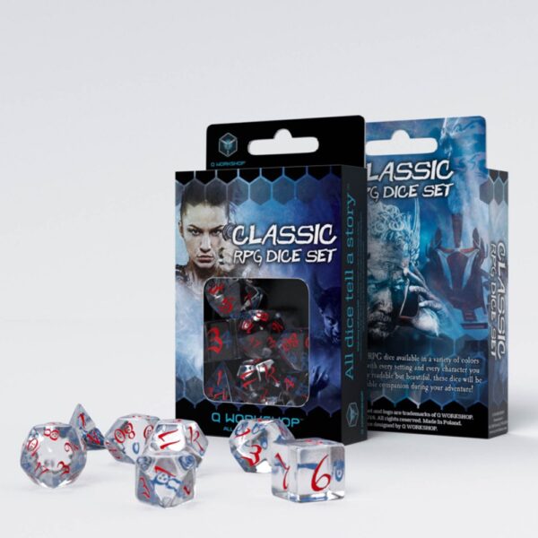 Q-Workshop Classic RPG Translucent & Blue-Red Dice Set