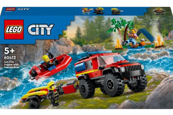LEGO City 60412 4x4 Fire Truck with Rescue Boat