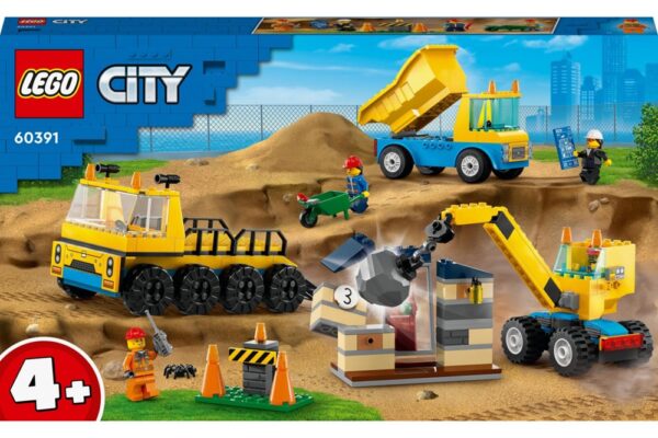 LEGO City 60391 Construction Trucks and Wrecking Ball Crane