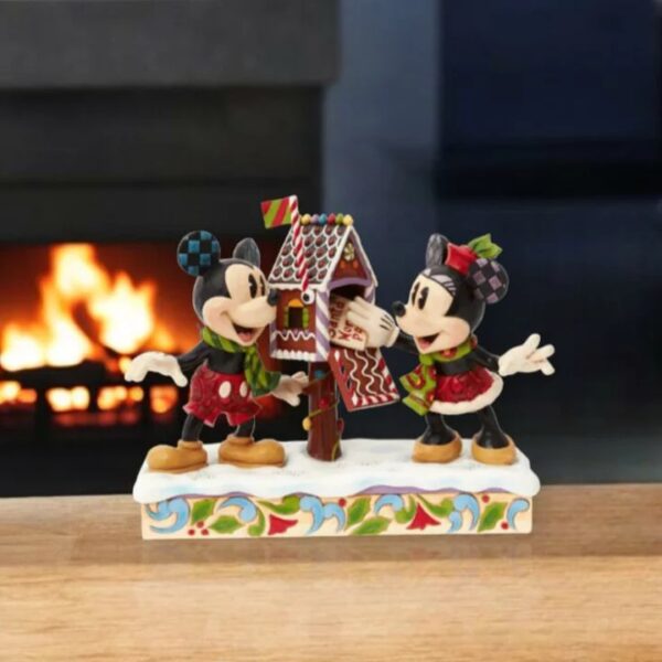 Disney Mickey & Minnie Mouse Posting a Christmas Letter Enesco Traditions Figurine