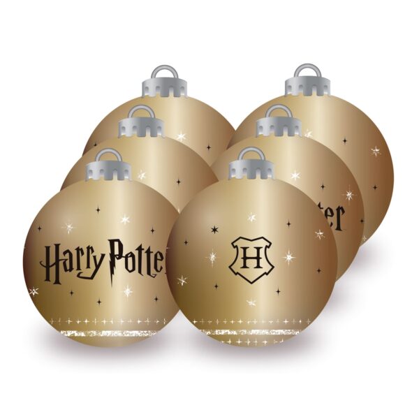 Harry Potter Gold 6 Christmas Baubles Pack