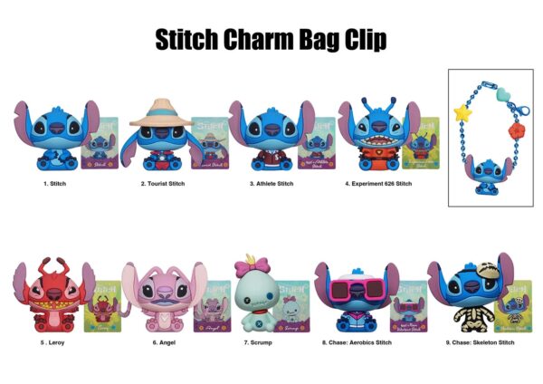 Disney Stitch Mystery Charm Bag Clip