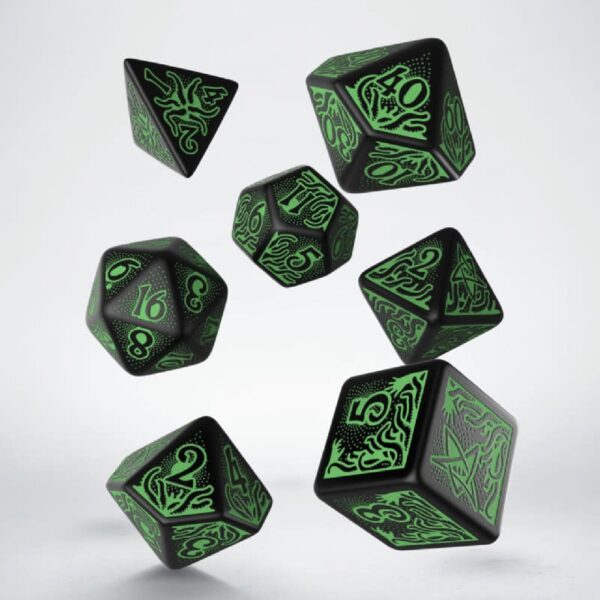 Q-Workshop Call of Cthulhu 7th Edition Black & Green Dice Set