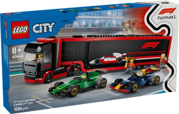 LEGO City 60445 F1 Truck with RB20 & AMR24 F1 Cars