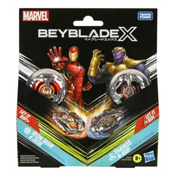 Beyblade X Marvel Multipack Iron-Man 4-80B vs Thanos 4-60P