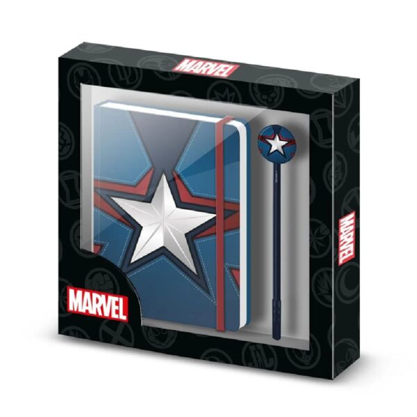 Marvel Captain America A5 Notebook + Pen Gift Box