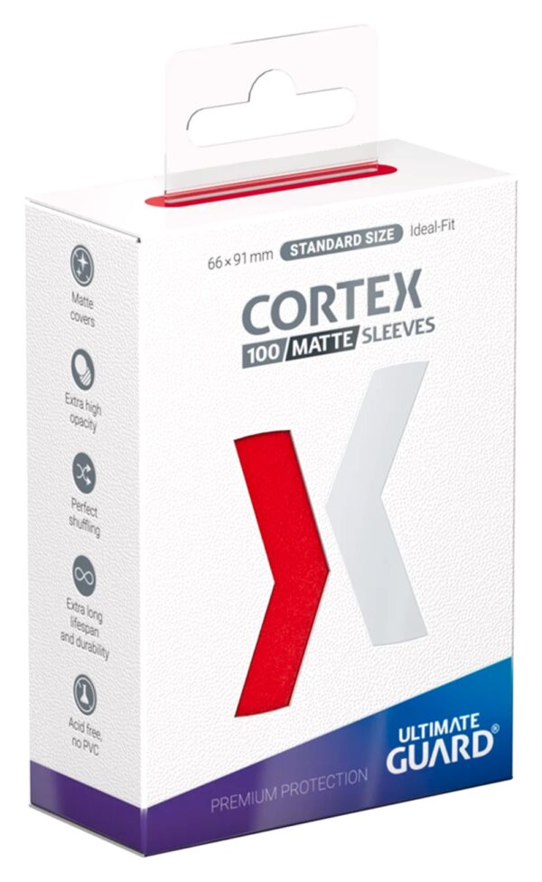 Ultimate Guard Red Cortex Sleeves Matte Standard Size (100 Sleeves)