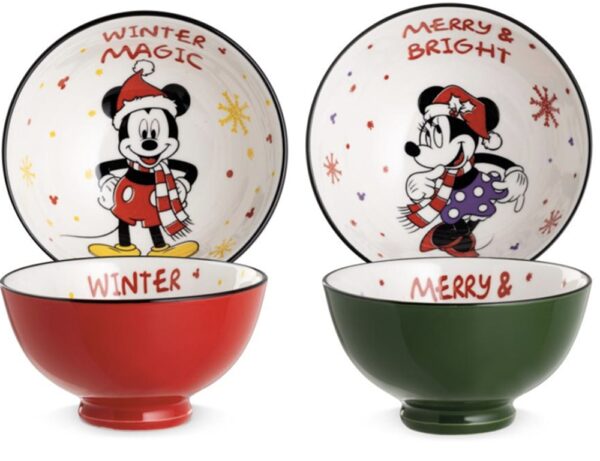 Disney Mickey & Minnie Magic Winter Set of 2 Bowls