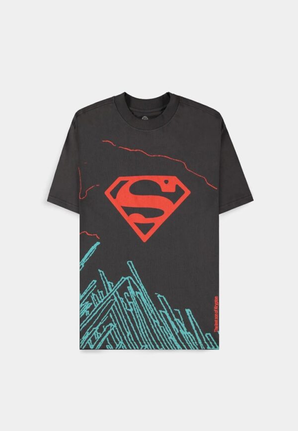 DC Superman Dark Grey Son Of Krypton Loose Fit T-Shirt (S)