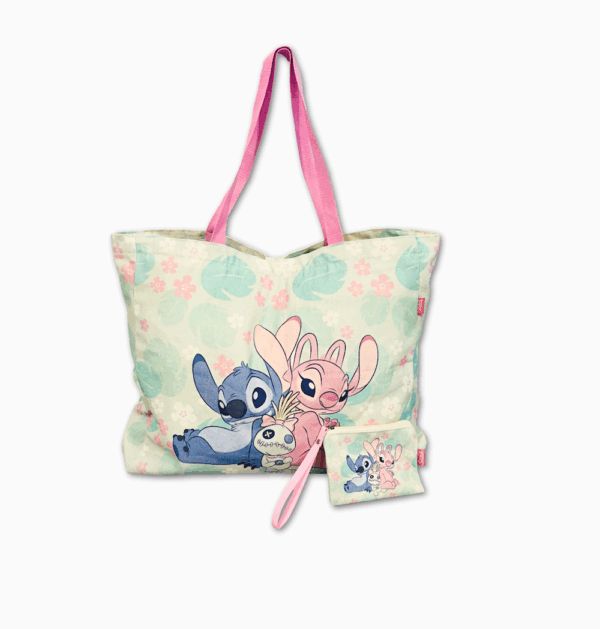 Disney Stitch & Angel Bundle Summer Wave Shoulder Bag & Pouch Wallet