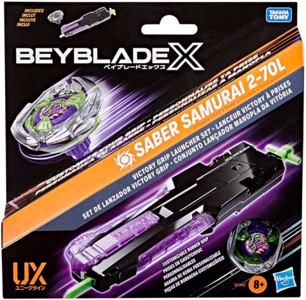 Beyblade X Victory Grip Launcher Saber Samurai 2-70L