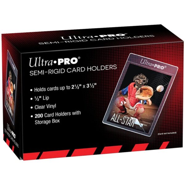 Ultra Pro Semi-Rigid Card Holders 200 Card Holders With Storage Box