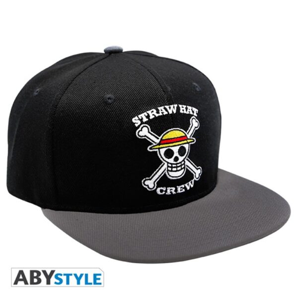 One Piece Skull Black Snapback Cap