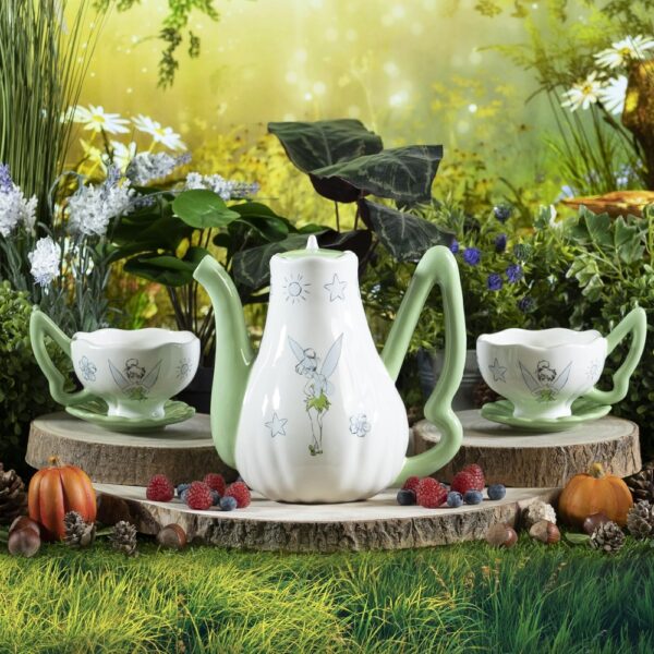 Disney Peter Pan Tinker Bell Teapot + 2 Cups Set
