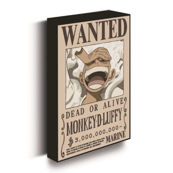 One Piece Luffy Gear 5 Wanted Light Canvas 40x30cm