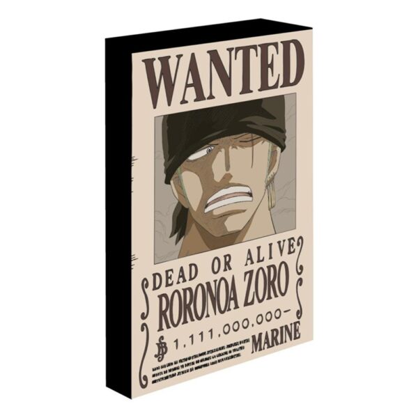One Piece Zoro Wanted Light Canvas 40x30cm