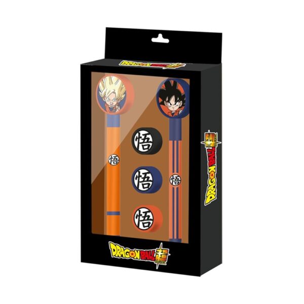 Dragon Ball Super Set of 2 Pencils + 3 Erasers