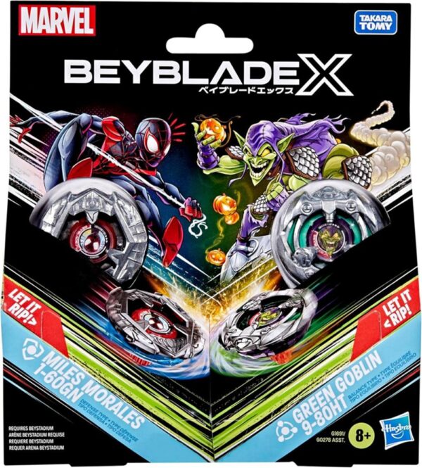 Beyblade X Miles Morales 1-60GN & Green Goblin 9-80HT Pack