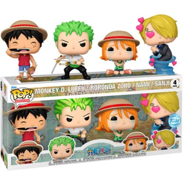 Funko POP! One Piece 4 Pack - Monkey D. Luffy / Roronao Zoro / Nami / Sanji