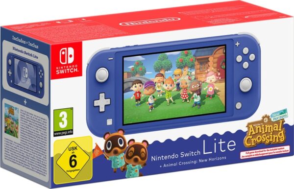 Nintendo Switch Lite + Animal Crossing New Horizon Blue