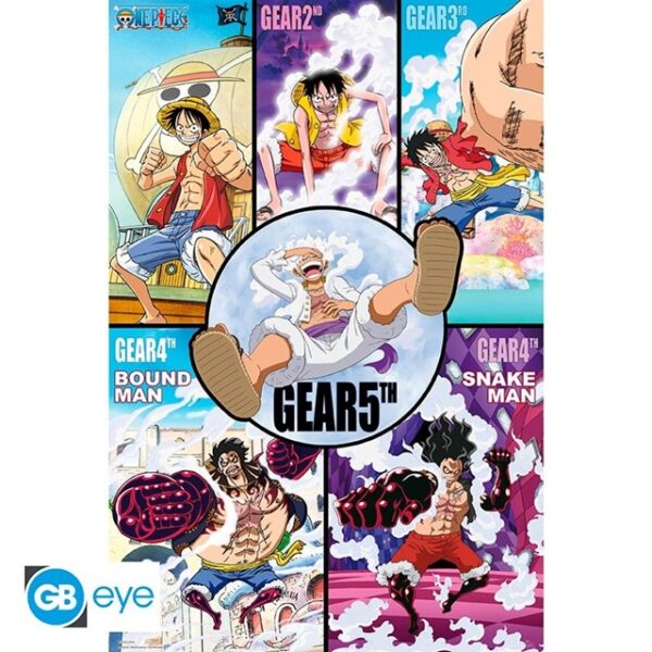One Piece History Of Gears Poster 91x61cm