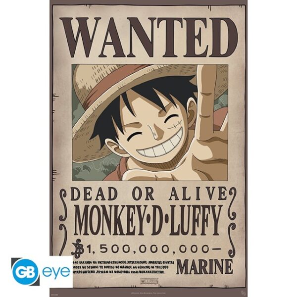 One Piece Wanted Luffy New 2 Poster 91x61cm