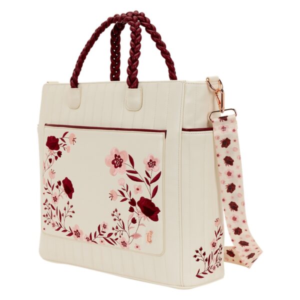 Cream & Red Floral Loungefly Convertible Tote Bag