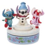 Disney Traditions Snowy Shenanigans Stitch & Angel Rotating