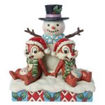 Disney Chip and Dale with Snowman Enesco Traditions Figurine