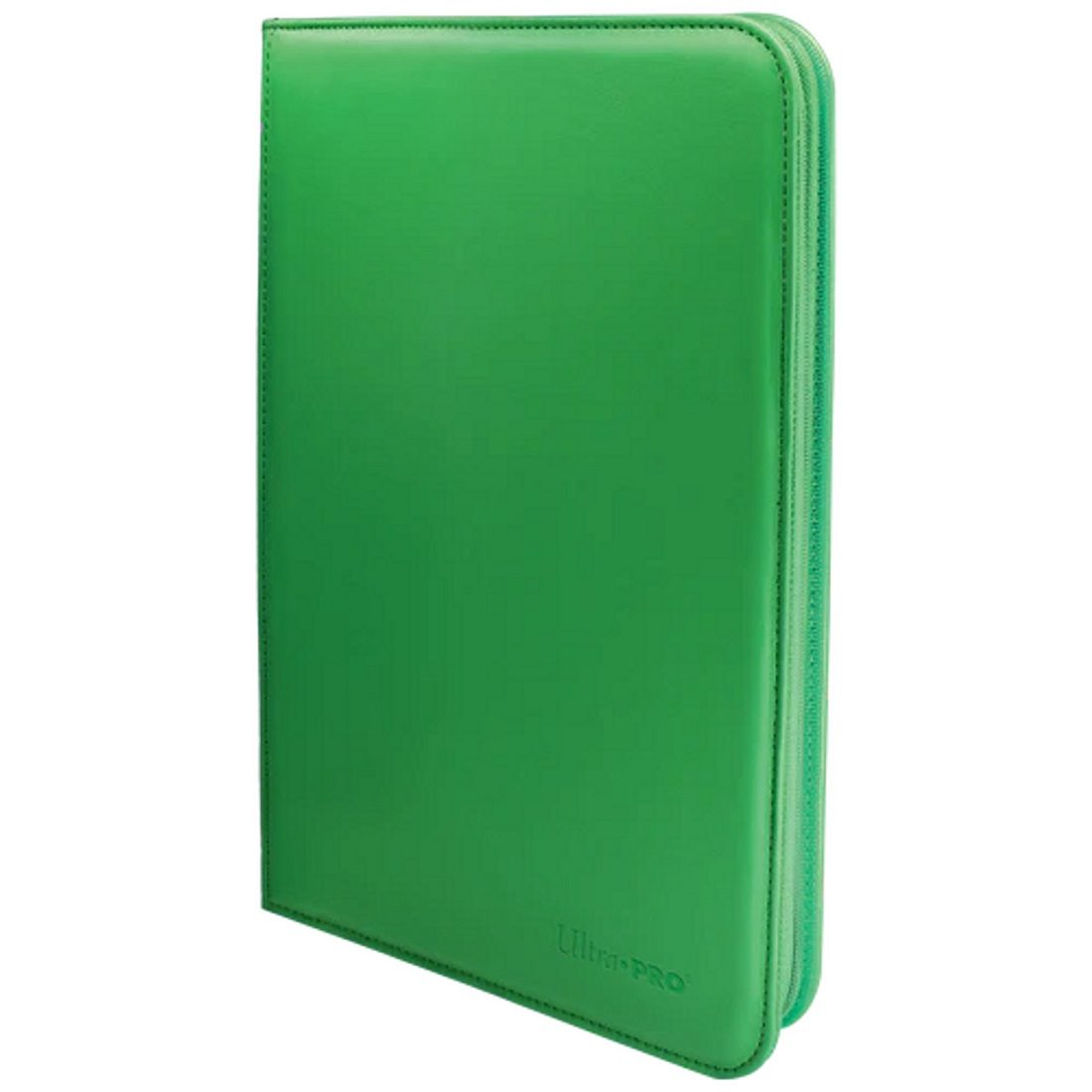 pos-074427159016-5f7761242611b673dbe3082ee24b4e3b.jpg Ultra Pro Vivid Green 9-Pocket Pro Binder Zippered - Image 1