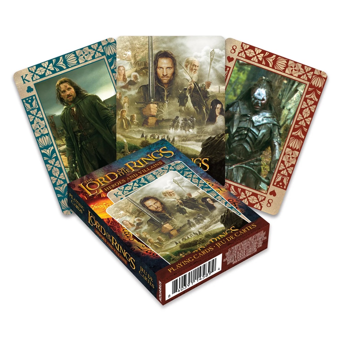 pos-0840391145894-477064075b17499e51f8cadcdedf44b1.jpg The Lord Of The Rings Heroes & Villains Playing Cards - Image 1
