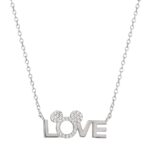 Disney Minnie Love Necklace in Silver Brass Plated