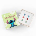 Disney Stitch 3 Pairs of Studs Earrings Plated Brass