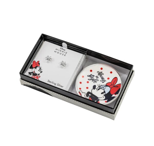 Disney Minnie Mouse Earrings & Trinket Tray Gift Box