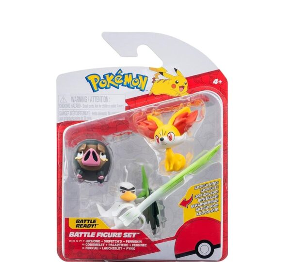 Pokemon Fennekin, Lechonk & Sirfetch'd Battle Figure Set