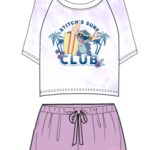 Disney Stitch's Surf Club Short Purple Woman Pyjama (L)