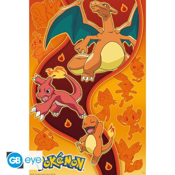 Pokemon Fire Type Poster 91x61cm