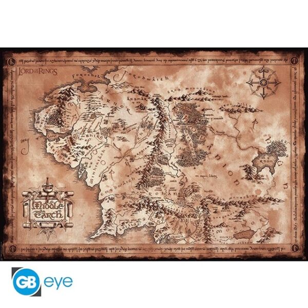 The Lord Of The Rings Map Poster 91x61cm