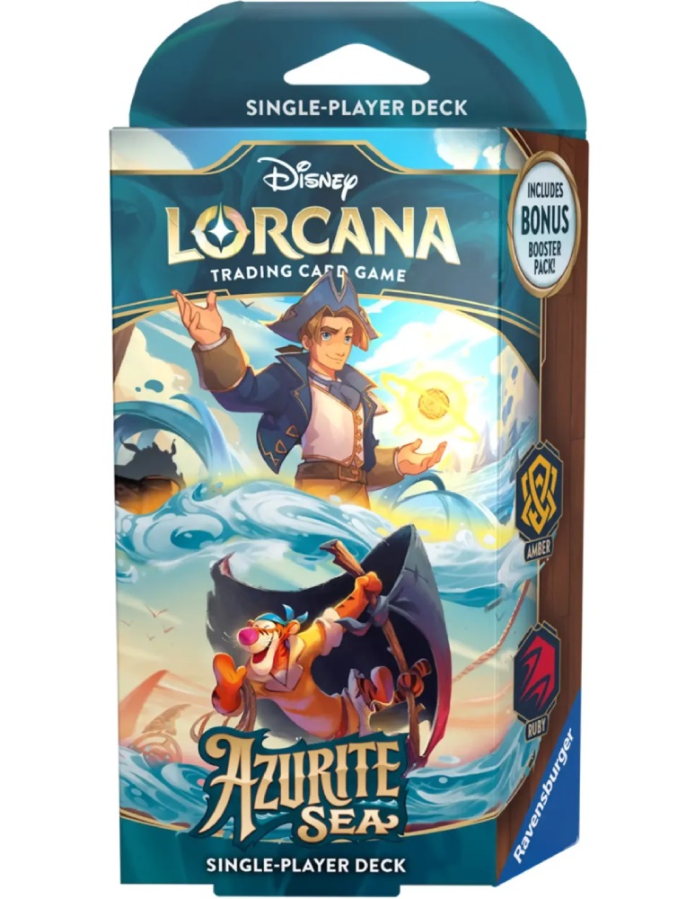 pos-4050368984142-fcd22b24569d64ae205938897e2d2cd9.jpg Disney Lorcana TCG: Azurite Sea Amber / Ruby Starter Deck - Image 1