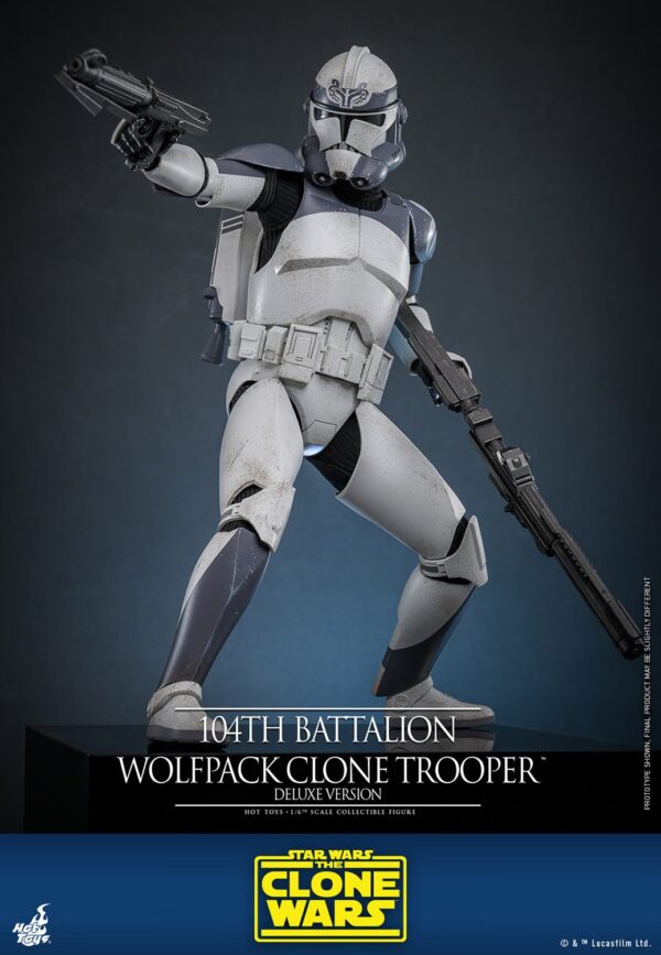 Star Wars The Clone Wars 104th Battalion Wolfpack Clone Trooper Deluxe Version Sixth Scale Hot Toys Figure