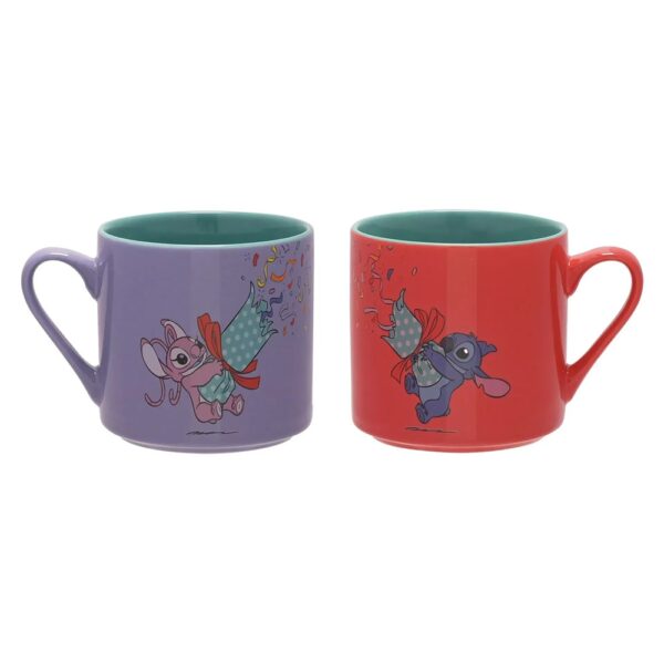 Disney Stitch & Angel Merry Everything Set of 2 Colored Mugs