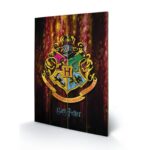 Harry Potter Hogwarts Crest Print On Wood 40x59cm