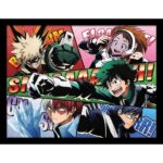 My Hero Academia Comic Action Framed Print 30x40cm