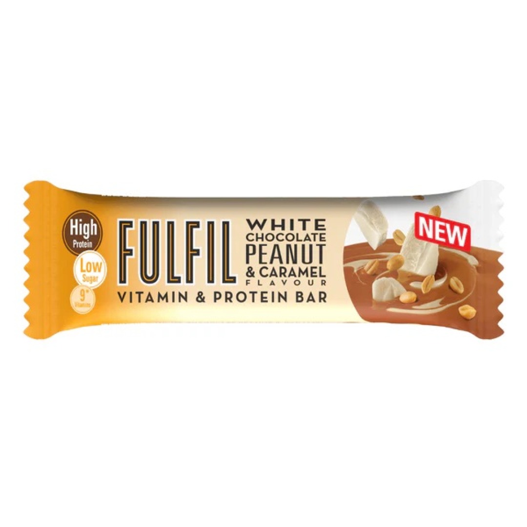 pos-5391532123417-852dd2c5eb8f100c675b7eabd144e494.jpg Fulfil White Chocolate Peanut & Caramel Protein Bar - Image 1