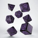 Q-Workshop Call of Cthulhu Horror on the Orient Express Black & Purple Dice Set
