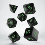 Q-Workshop Classic Runic Black & Green Dice Set (7)
